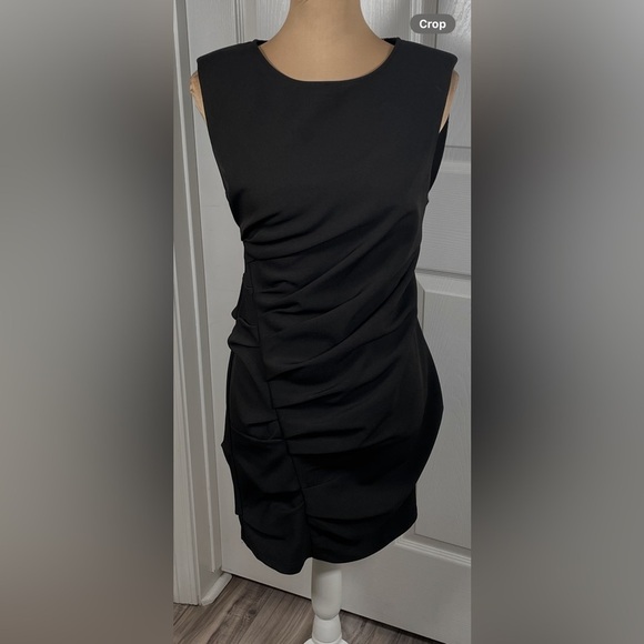 LUSH ~ Boutique Black Ruched Sleeveless Knit Mini Dress NWT‎ Medium - Picture 10 of 13